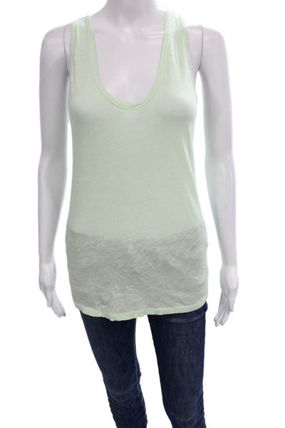 J Crew Womens Basic Green Cotton Scoop Neck Sleeveless Tank Size XS