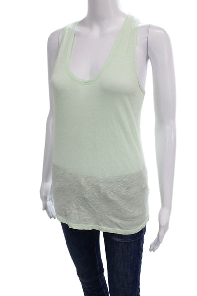 J Crew Womens Basic Green Cotton Scoop Neck Sleeveless Tank Size XS