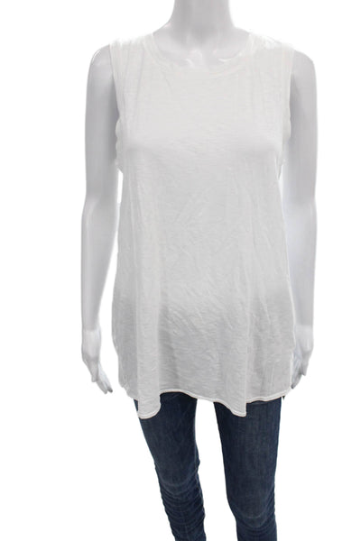 Michael Stars Women Basic Sleeveless Tank Top White Supima Cotton Size One Size