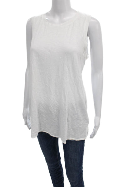 Michael Stars Women Basic Sleeveless Tank Top White Supima Cotton Size One Size