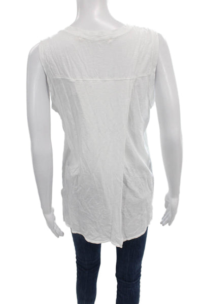 Michael Stars Women Basic Sleeveless Tank Top White Supima Cotton Size One Size