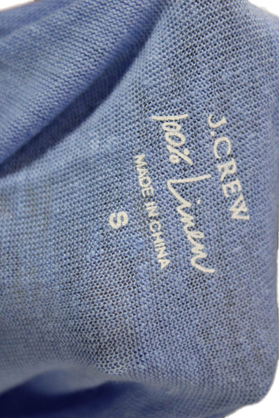 J Crew Womens Basic Linen Scoop Neck Sleeveless Tank Blue Size S