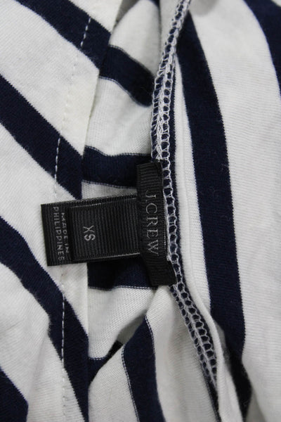 J Crew Women Striped Boat Neck Long Sleeve Cotton T-Shirt Nautical Size XS