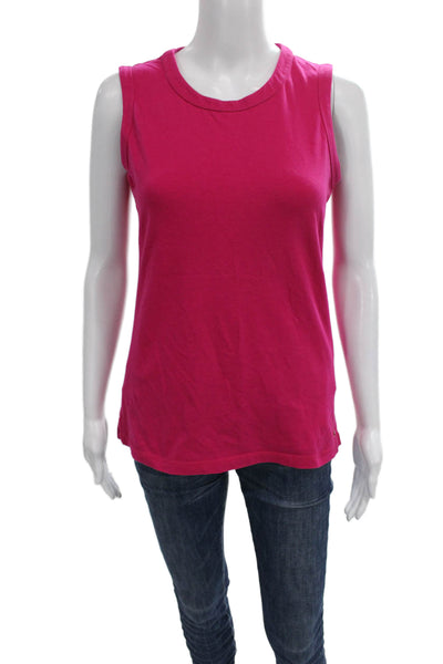Kate Spade New York Women Pink Basic Sleeveless Tank Round Neck Solid Size S