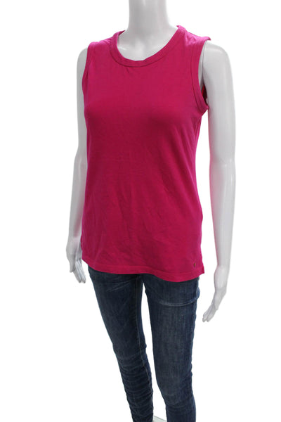 Kate Spade New York Women Pink Basic Sleeveless Tank Round Neck Solid Size S