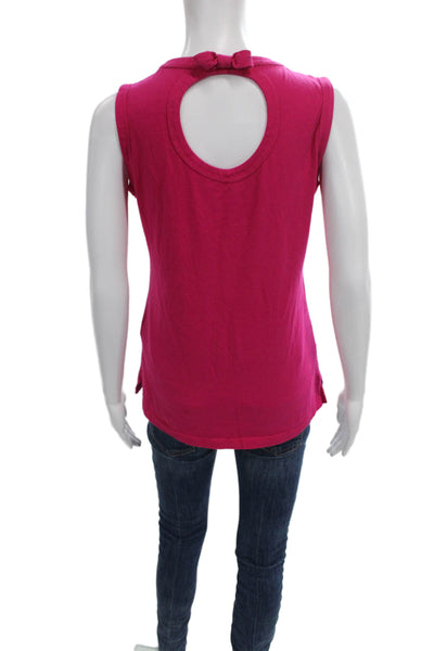 Kate Spade New York Women Pink Basic Sleeveless Tank Round Neck Solid Size S