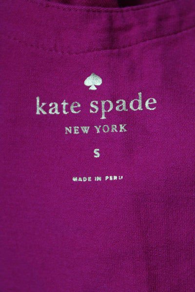 Kate Spade New York Women Pink Basic Sleeveless Tank Round Neck Solid Size S