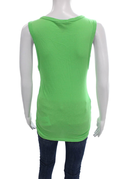 C&C California Women Green Scoop Neck Cotton Sleeveless Tank Basic Size S