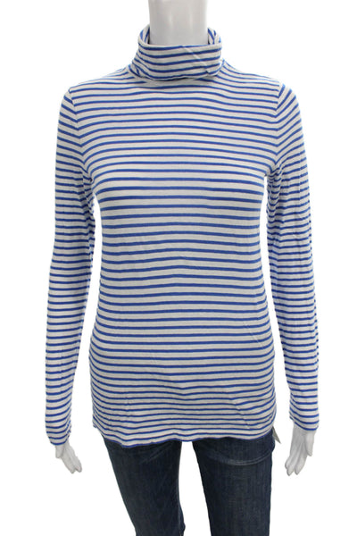 J Crew Womens Striped Turtleneck Long Sleeve Cotton Basic T-Shirt Size S