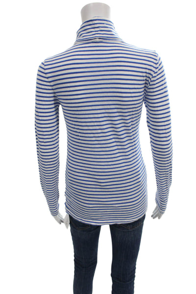 J Crew Womens Striped Turtleneck Long Sleeve Cotton Basic T-Shirt Size S