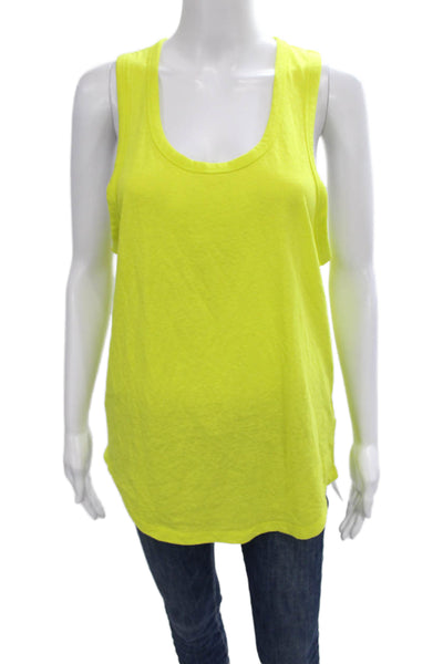 J Crew Womens Yellow Basic Tank Scoop Neck Sleeveless Cotton Blend Size XS