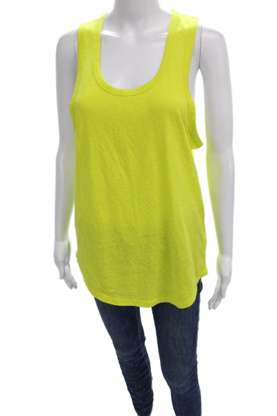 J Crew Womens Yellow Basic Tank Scoop Neck Sleeveless Cotton Blend Size XS