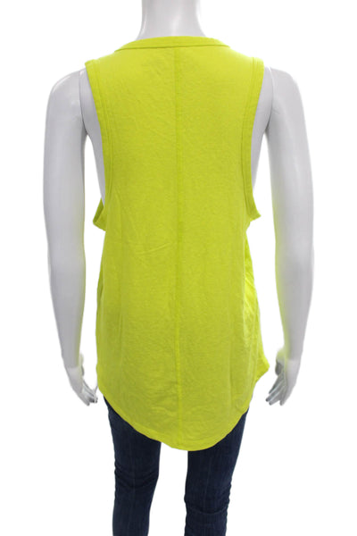 J Crew Womens Yellow Basic Tank Scoop Neck Sleeveless Cotton Blend Size XS