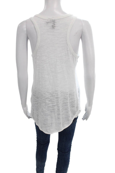 Cynthia Rowley Womens Basic Sleeveless Tank White Scoop Neck Polyester Size S