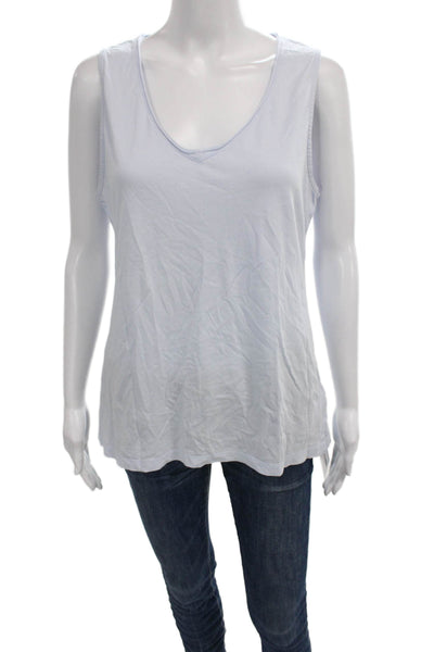 J Crew Womens Basic V-Neck Supima Cotton Sleeveless Tank Blue Size M