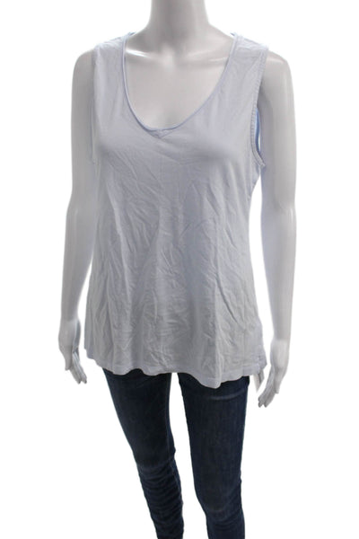 J Crew Womens Basic V-Neck Supima Cotton Sleeveless Tank Blue Size M