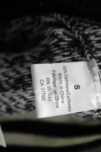 Kier + J Womens Black Houndstooth Cashmere Cardigan Long Sleeve Size S