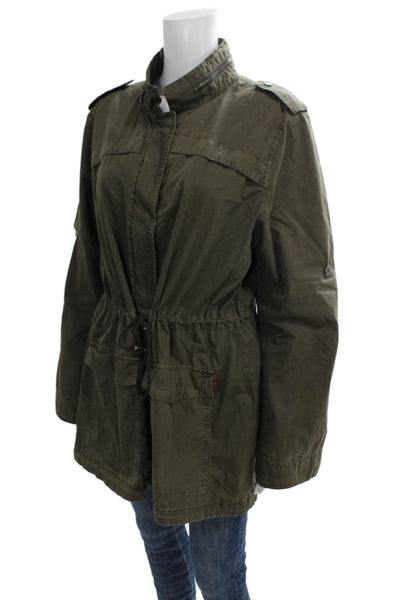 Levi Strauss & Co Womens Military Jacket Green Cotton Zip Size L