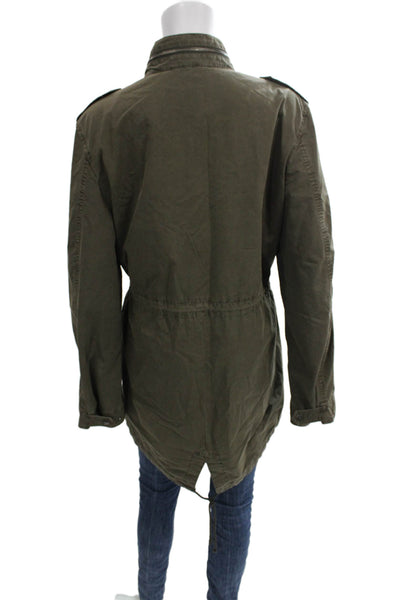 Levi Strauss & Co Womens Military Jacket Green Cotton Zip Size L