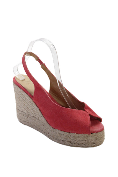 Castaner Womens Platform Espadrille Wedge Sandals Coral Pink Size 40 10
