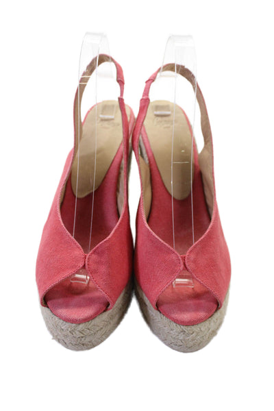 Castaner Womens Platform Espadrille Wedge Sandals Coral Pink Size 40 10