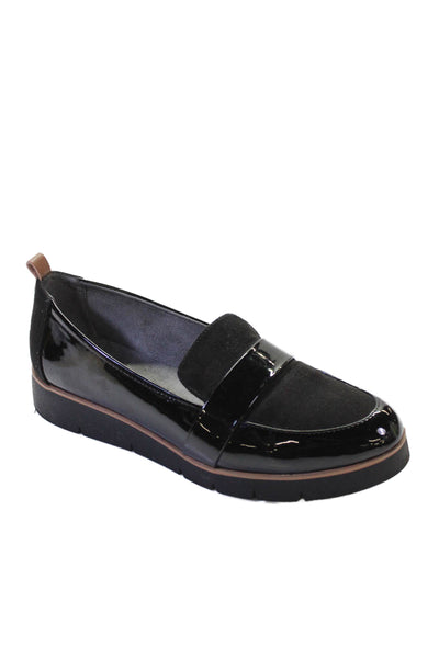 Dr. Scholl's Womens Low Wedge Webster Slide On Loafers Black Size 9 Medium
