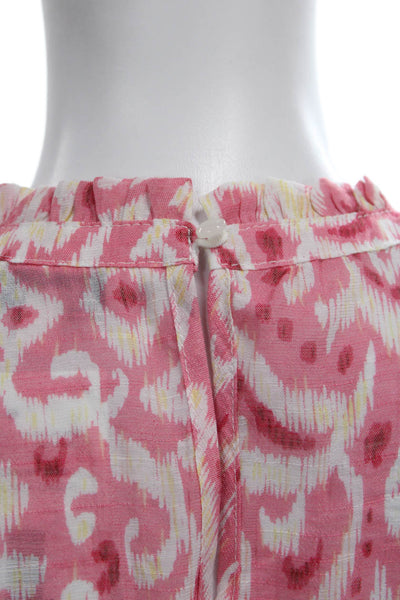 Nanette Nanette Lepore Womens Pink Rayon Mock Neck Short Sleeve Blouse Size M