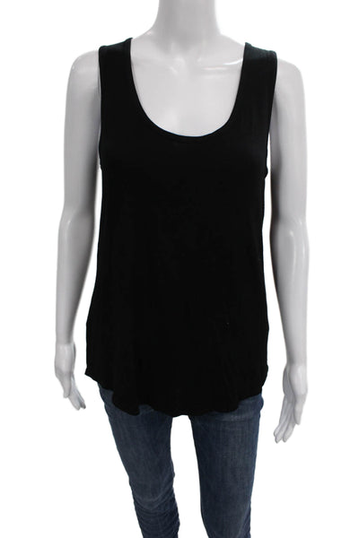 Vince Women Black Viscose Basic Scoop Neck Sleeveless Tank Pullover Size M
