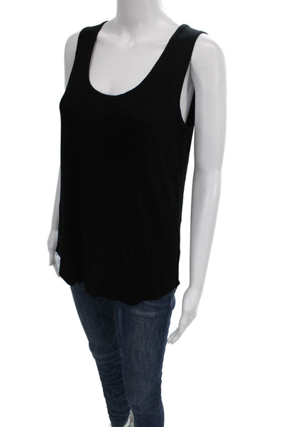 Vince Women Black Viscose Basic Scoop Neck Sleeveless Tank Pullover Size M