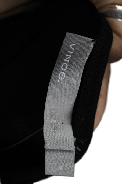 Vince Women Black Viscose Basic Scoop Neck Sleeveless Tank Pullover Size M