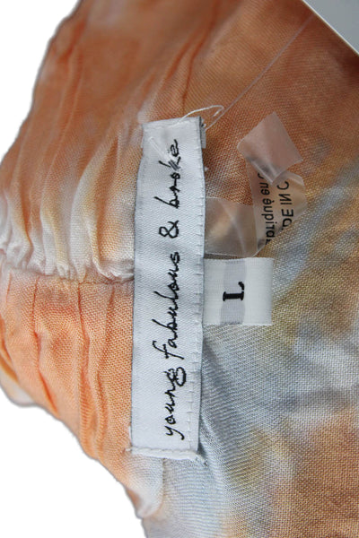 Young Fabulous & Broke Womens Tie-Dye Cropped Blouse Multicolor Size L