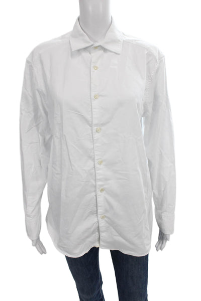 Zara Mens Cotton Buttondown Collared Long Sleeve White Size L