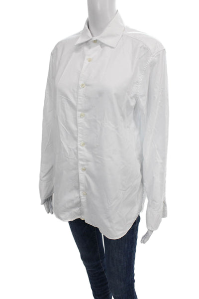 Zara Mens Cotton Buttondown Collared Long Sleeve White Size L