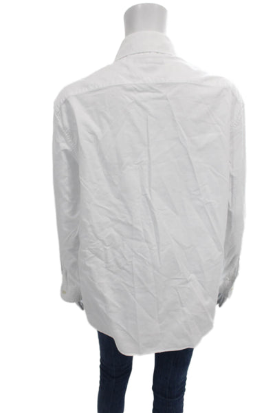 Zara Mens Cotton Buttondown Collared Long Sleeve White Size L