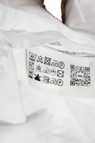 Zara Mens Cotton Buttondown Collared Long Sleeve White Size L