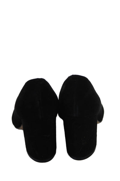 Marc Fisher Womens Slip On Block Heel Pointed Toe Pumps Black Suede Size 7M