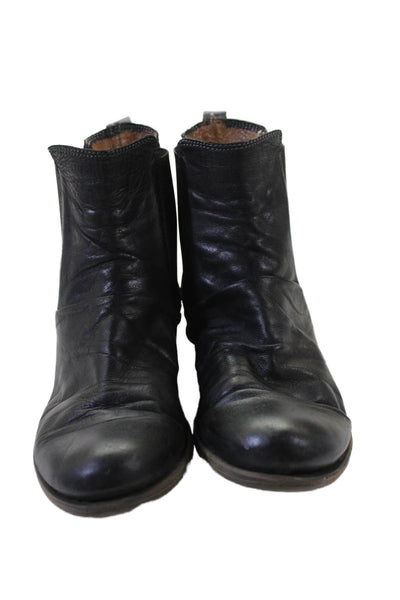 Miz Mooz Womens Slip On Block Heel Round Toe Ankle Boots Black Size 7