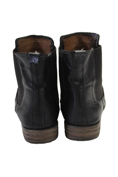 Miz Mooz Womens Slip On Block Heel Round Toe Ankle Boots Black Size 7