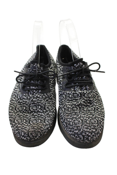 Camper Womens Lace Up Block Heel Knit Oxfords Black White Size 37