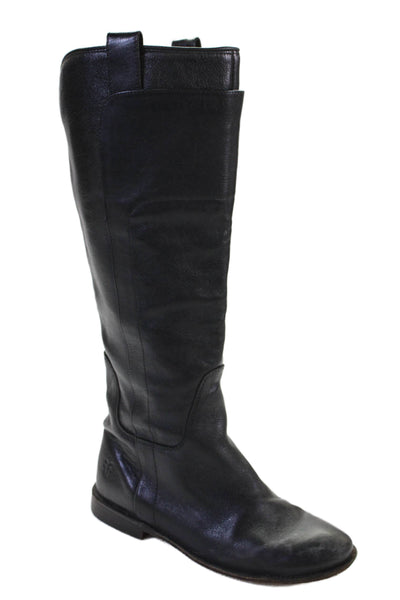 Frye Womens Slip On Round Toe Leather Knee High Boots Black Size 7B