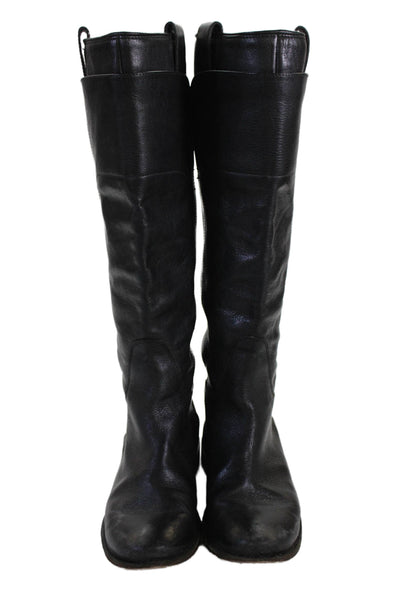Frye Womens Slip On Round Toe Leather Knee High Boots Black Size 7B