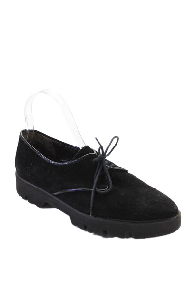 Paul Green Womens Lace Up Round Toe Suede Oxfords Black Size UK 4