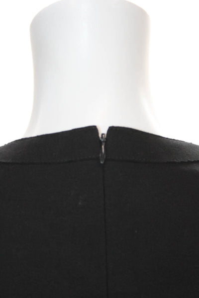 Akris Punto Womens Sheath Dress Black Viscose Sleeveless Round Neck Zip Size 4