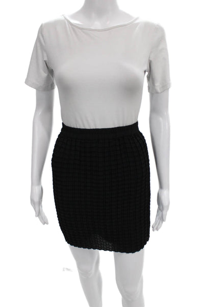 Vivienne Tam Womens Pleated Black Polyester Skirt Size 1