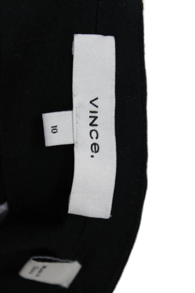 Vince Women Black Straight Pencil Skirt 95% Cotton Button Size 10
