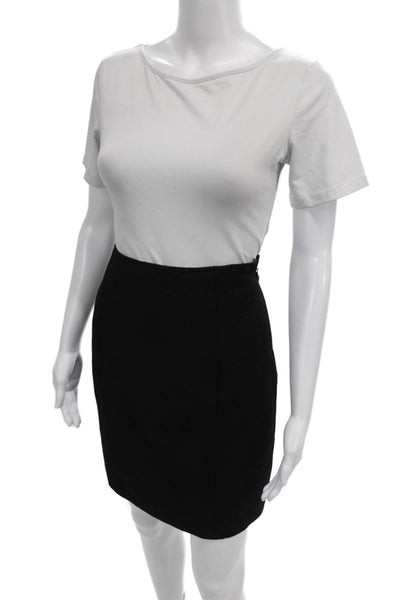 Jil Sander Navy Women Straight Pencil Black Wool Knee Length Skirt Size 40