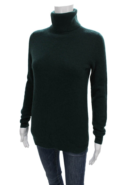 C by Bloomingdales Womens Turtleneck Cashmere Pullover Sweater Green Size S