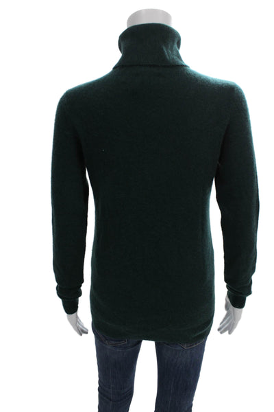 C by Bloomingdales Womens Turtleneck Cashmere Pullover Sweater Green Size S