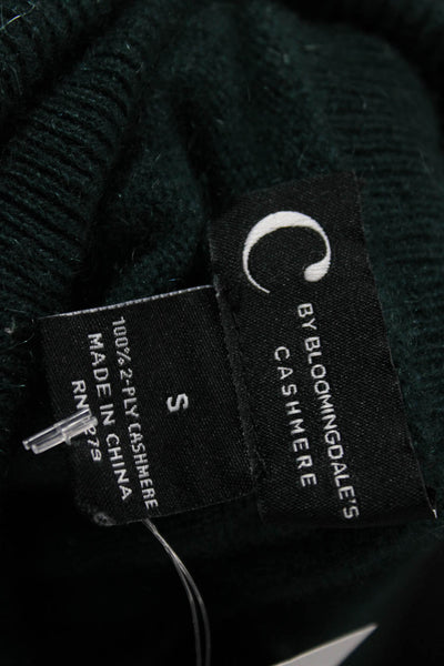 C by Bloomingdales Womens Turtleneck Cashmere Pullover Sweater Green Size S