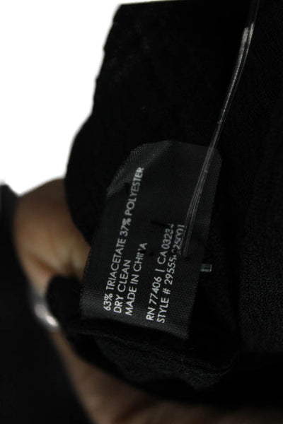 Club Monaco Women Black Basic Blouse Long Sleeve Round Neck Zip Size M